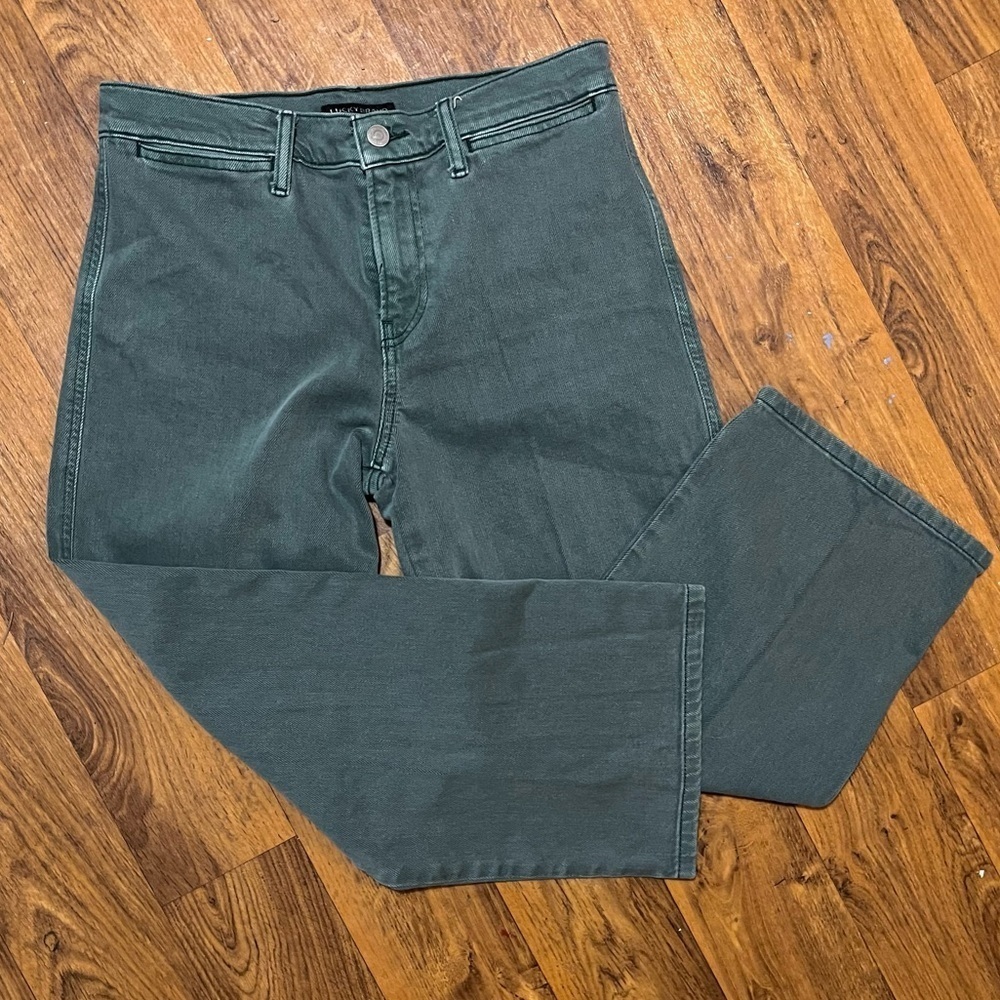 Lucky Brand Vintage Sage Mid-Rise Crop Wide-Leg Denim Pants